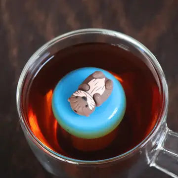 Otter | Floating Tea Infuser | Blue Base | Brown Otter