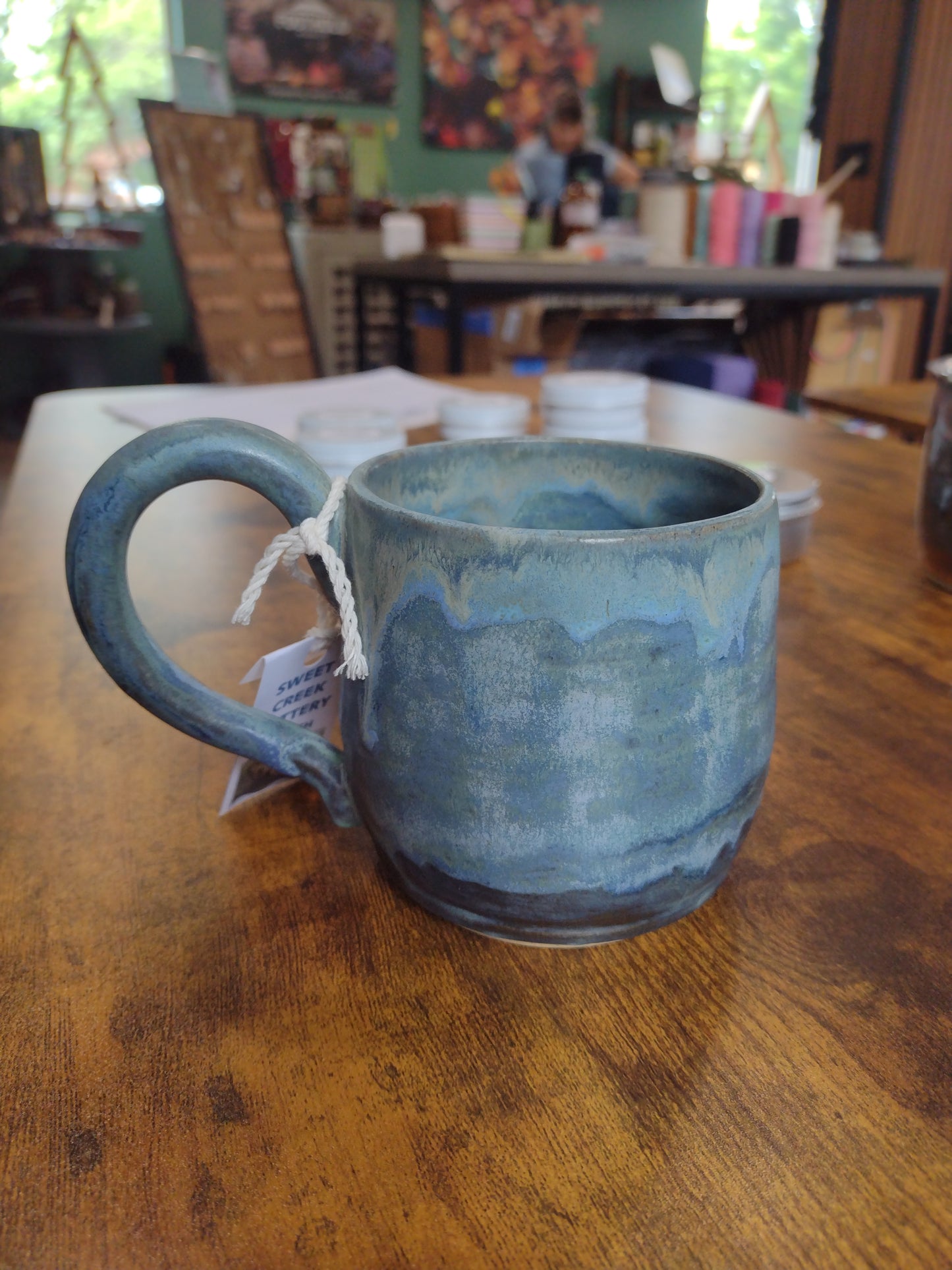 V-01 Mug by Sweet Creek Pottery in Blue Matte Finish
